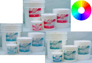 Pure white icing buckets with color wheel